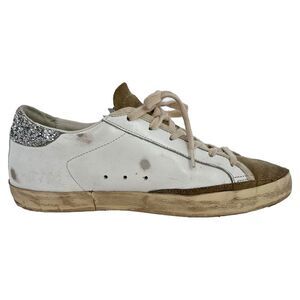 Golden Goose Super-Star Sneakers in White Leather and Suede